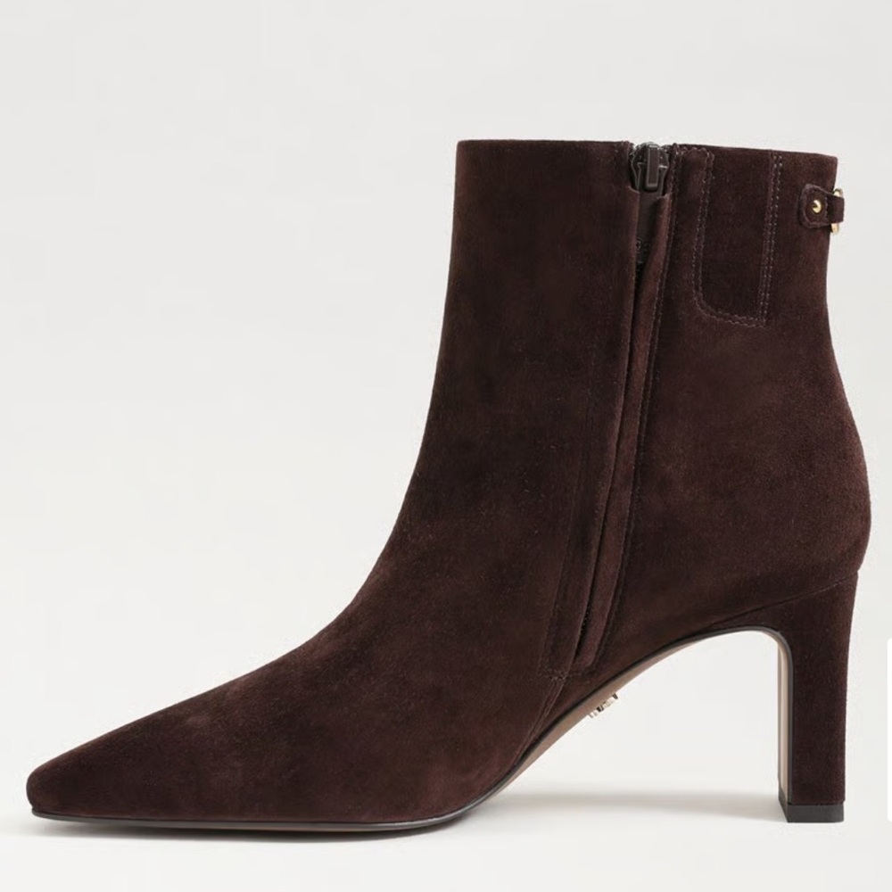 Sam Edelman Saige Dark Brown Suede Ankle Boots 8m - Picture 5 of 10